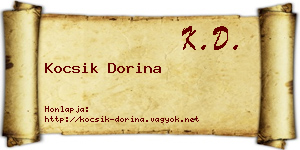 Kocsik Dorina névjegykártya