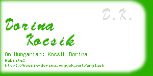 dorina kocsik business card